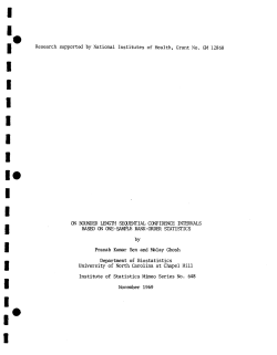 Sen, P.K. and Ghosh, M.; (1969)On bounded length sequential confidence intervals based on one-sample as in rank order statistics."