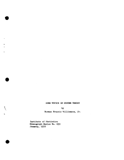Williamson, N.; (1970)Some topics in system theory."