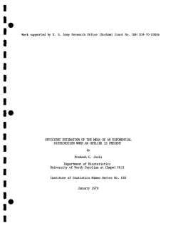 Joshi, Prakash C.; (1970Efficient estimation of the mean of an exponential distribution when an outlier is present."