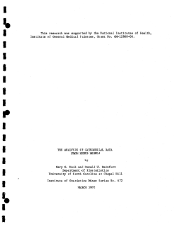 Koch, G. and Reinfurt, D.; (1970)The analysis of categorical data from mixed models."