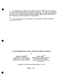 Cambanis, S. and Masry, E.; (1970)On the representation of weakly continuous stochastic processes."