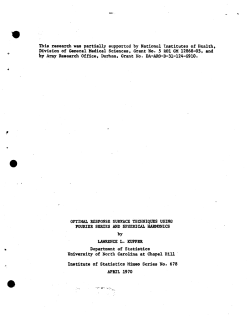 Kupper, L.L.; (1970)Optimal response surface techniques using Fourier series and spherical harmonies."
