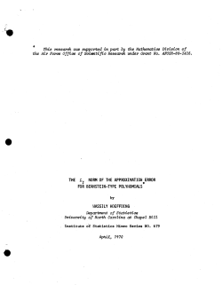 Hoeffding, W.; (1970)The L 1 norm of the approximation error for Bernstein-type polynomials."