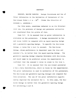 Gregory, W.C.Design procedures and use of prior information in the estimation of parameters of the non-linear model = alpha + beta chi."