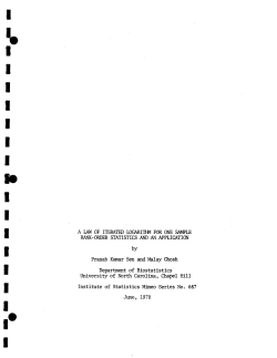 Sen, P.K. and M. Ghosh; (1970)A law of iterated logarithm for one-sample rank-order statistics and an application."