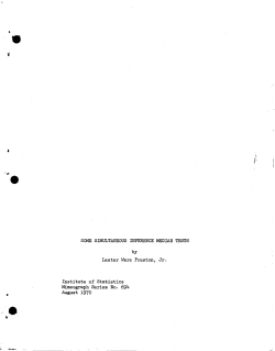 Preston, Lester Ware, Jr.; (1970)Some simultaneous inference median tests."
