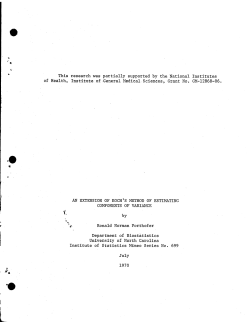 Forthofer, R.; (1970)An extension of Koch's method of estimating components of variance."