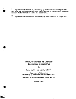 Gould, F.J. and Tolle, J.W.; (1970). "Optimality conditions and constraint qualifications in Banach space."