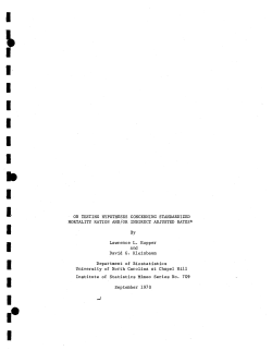Kupper, L. and Kleinbaum, D.; (1970)On testing hypotheses concerning standardized mortality ratios and/or indirect adjusted rates."