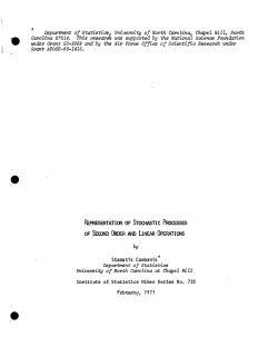 Cambanis, S.; (1971)Representation of stochastic processes of second order and linear operations."