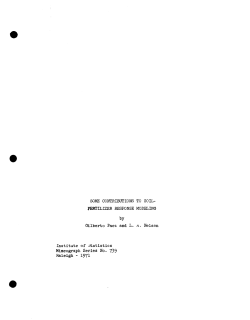 Paez, G. and Nelson, L.A.; (1971). "Some contributions to soil - fertilizer response modeling." Ph.D. Thesis.