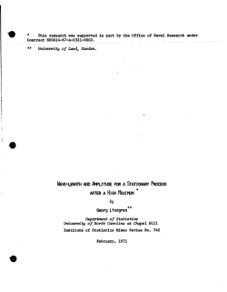 Lindgren, G.; (1971)Wave-length and amplitude for a stationary process after a high maximum."