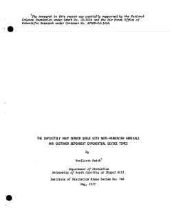 Smith, W.; (1971)The infinitely many server queue with semi-Markovian arrivals and customer dependent exponential service times."