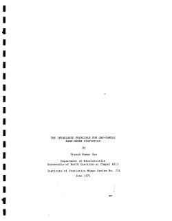 Sen, P.K.; (1971)The invariance principle for one-sample rank-order statistics."