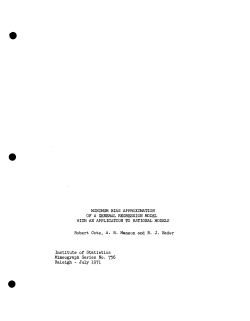 Cote, R., Manson, A.R. and Hader, R.J.; (July, 1971). "Minimum bias approximation to a general regression model with an application to rational models." Thesis.