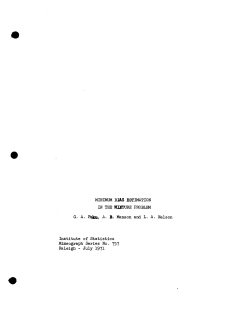 Paku, G.A., Manson, A.R. and Nelson, L.A.; (1971)Minimum bias estimation in the mixture problem." Ph.D. Thesis.