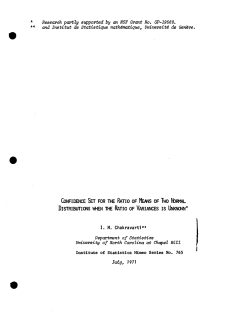 Chakravarti, M.; (1971)Confidence set for the ratio of means of two normal distributions when the ratio of variance is unknown."