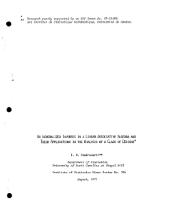 Chakravarti, M.; (1971)On generalized inverses in a linear associative algebra and their applications in the analysis of a class of designs."