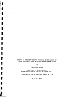 Sehgal, J.M.; (1971)Indices of fertility derived from data on lenghth of birth intervals using different ascertainment plans." Thesis.