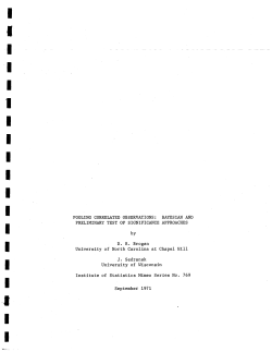 Brogan, D.R. and Sedransk, J.; (1971)Pooling correlated observations: Bayesian and preliminary test of significance approaches."