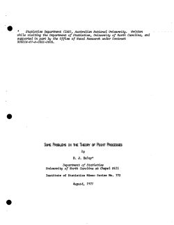 Daley, D.J.; (1971)Some problems in the theory of point processes."