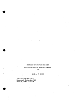 Faver, J.A.J.Precision of sampling by dots for proportions of land use classes." 1971, Oct.