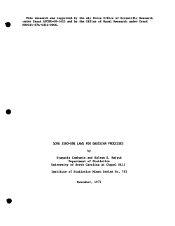 Cambanis, S. and Rajput, B.S.; (1971)Some zero-one laws for Gaussian processes."