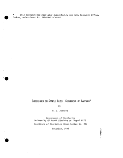 Johnson, N.L.; (1971)Inferences on sample size: sequences of samples."
