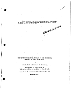 Koch, Gary, G. and Greenberg, B.G.; (1971)The growth curve model approach to the statistical analysis of large data files."