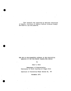 Koch, G.G.; (1971)The use of non-parametric methods in the statistical analysis of the two-period change-over design."