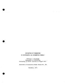 Cleveland, W.S.; (1971)Estimation of parameters in distributed lag econometric models."