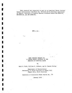 Koch, G., Johnson, W.D. and Tolley, Dennis; (1975)Some further remarks on a linear models approach to the analysis of survival rates."
