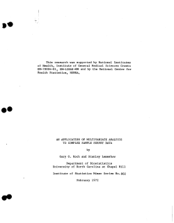 Koch, Gary and Lemeshow, S.; (1972).An application of multivariate analysis to complex sample survey data."