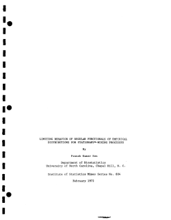 Sen, P.K.; (1972).Limiting behavior of regular functionals of empirical distributions for stationary-mixing processes."