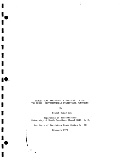 Sen, P.K.: (1972).Almost sure behavior of u-statistics and von Mises' differentiable statistical functions."