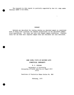Johnson, N.L.; (1972)Some simple tests of mixtures with symmetrical components."