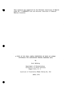 Mohberg, Noel; (1972)A study of the small sample properties of tests of linear hypotheses for categorized ordinal response data." Thesis.