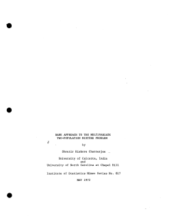 Chatterjee, S.K.; (1972)Rank approach to the multivariate two-population mixture problem."