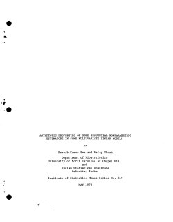 Sen, P.K. and Ghosh, M.; (1972)Asymptotic properties of some sequential nonparametric estimators in some multivariate linear models."
