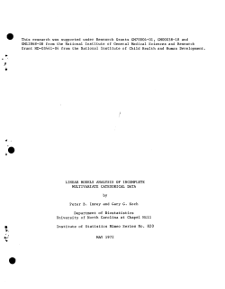 Imrey, P.B. and Koch, G.G.; (1972)Linear models analysis of incomplete multivariate categorical data." Thesis.