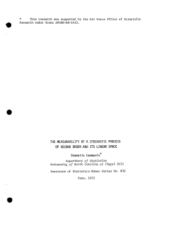 Cambanis, Stomatis; (1972).The measurability of a stochastic process of second order and its linear space."