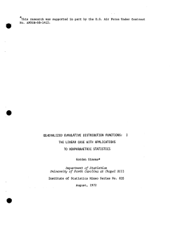 Simons, Gordon; (1972). Generalized cummulative distribution functions: I. The linear case with applications to nonparametric statistics."