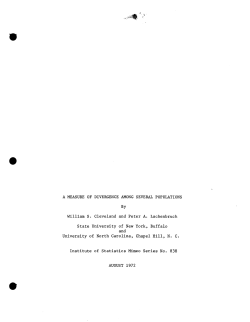 Cleveland, W.S. and Lachenbruch, P.A.; (1972). A measure of divergence among several populations."