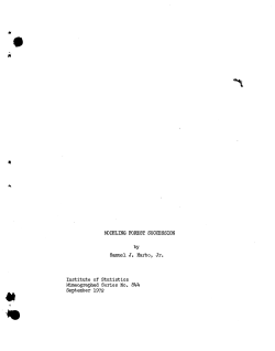 Harbo, Samuel Jr.; (1972)Modeling forest succession." Thesis.