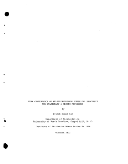 Sen, P.K.; (1972).Weak convergence of multidimensional empirical processes for stationary phi-mixing processes."