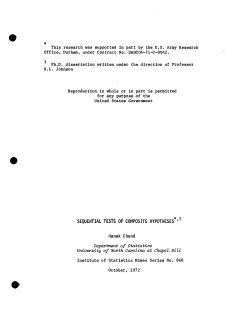 Chand, Nanak; (1972)Sequential tests of composity hypotheses." Thesis.