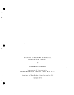 Suchindran, C.M.; (1972).Estimators of parameters in biological model s in human fertility."