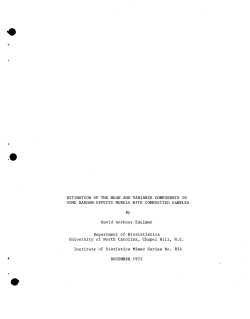 Edelman, Anthony; (1972)Estimation of the mean and variance components in some random effects models with composite samples." Thesis.