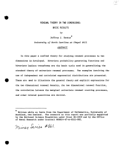 Hunter, J.J.;Renewal theory in two dimensions: basic results."