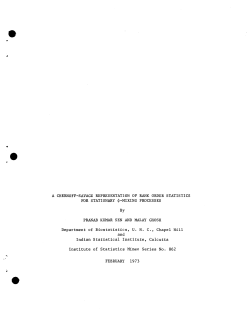 Sen, P.K. and Ghosh, M.; (1973)A Chernoff-Savage representation of rank order statistics for stationary phi-mixing processes."